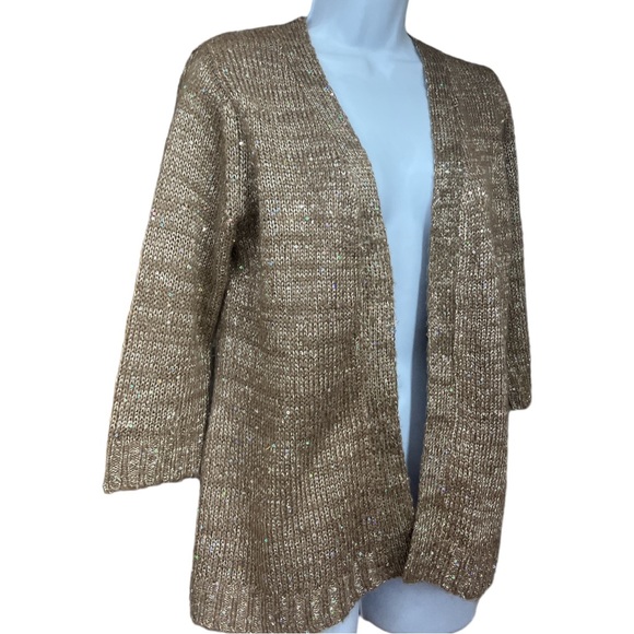 SzPM NY Collection Sequined Open Front Sweater - Picture 3 of 7